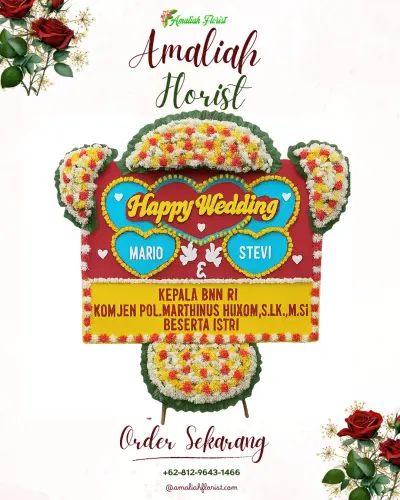 Karangan Papan Bunga Pernikahan di Pakisjajar